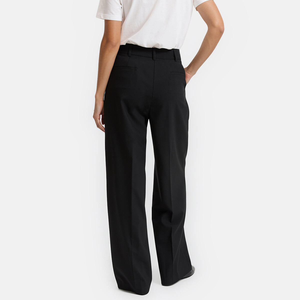 Pantalon large à plis, taille haute noir, LA REDOUTE COLLECTIONS