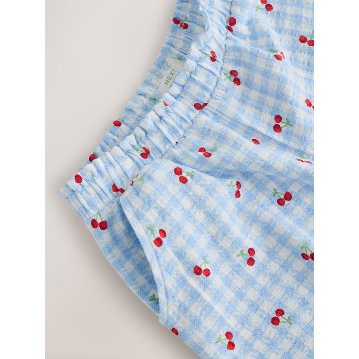 Short texturé vichy bleu, NEXT