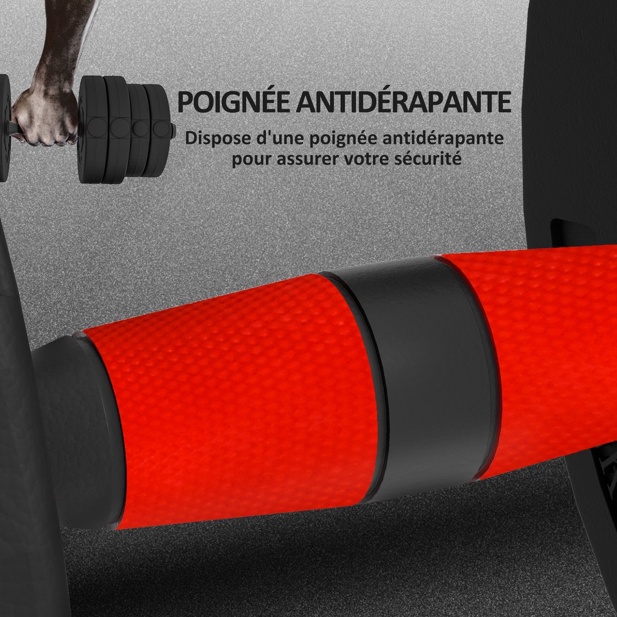 Ensemble d'haltères HDPE Noir noir, HOMCOM