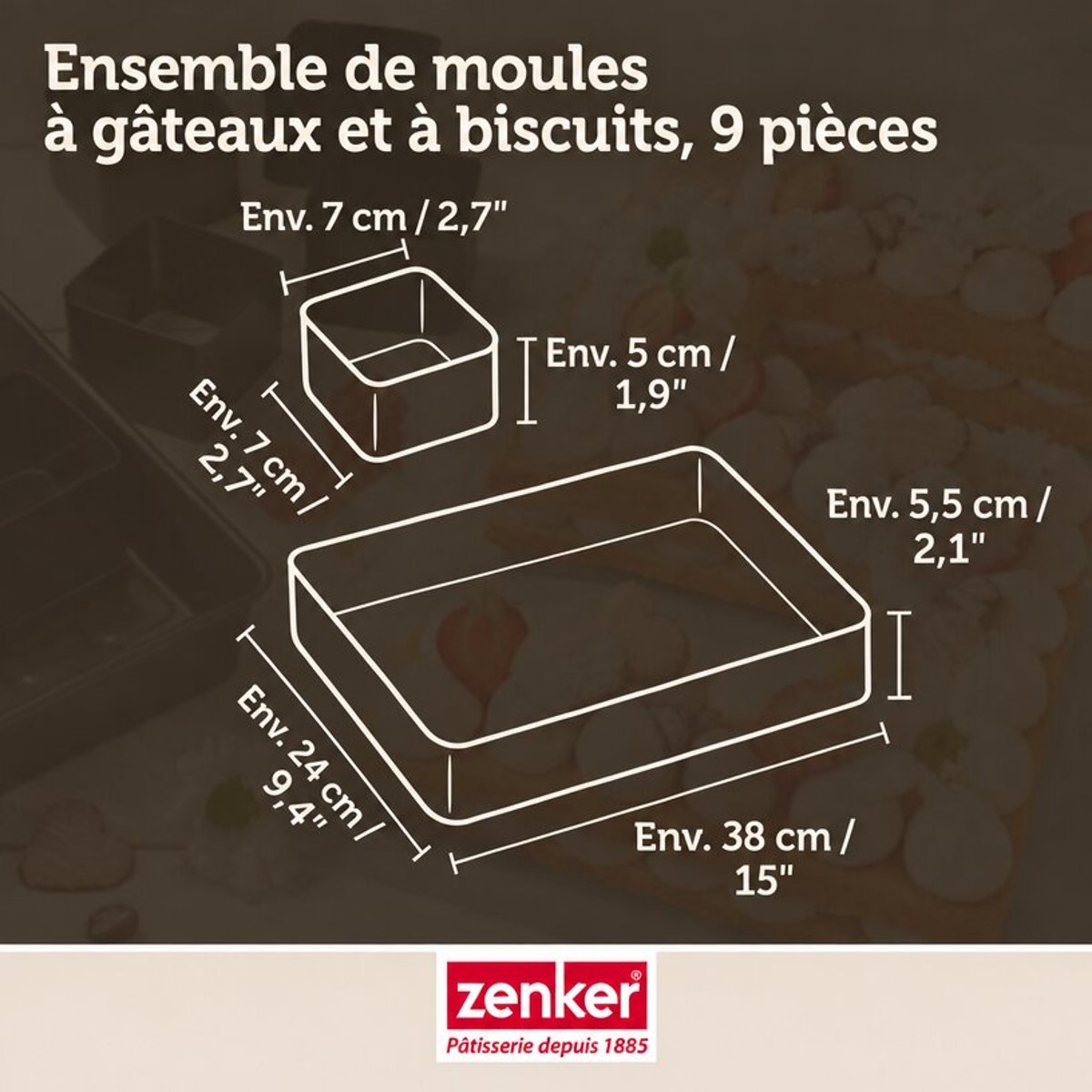 Moule à gâteau chiffres et lettres sans PFAS Zenker noir, ZENKER