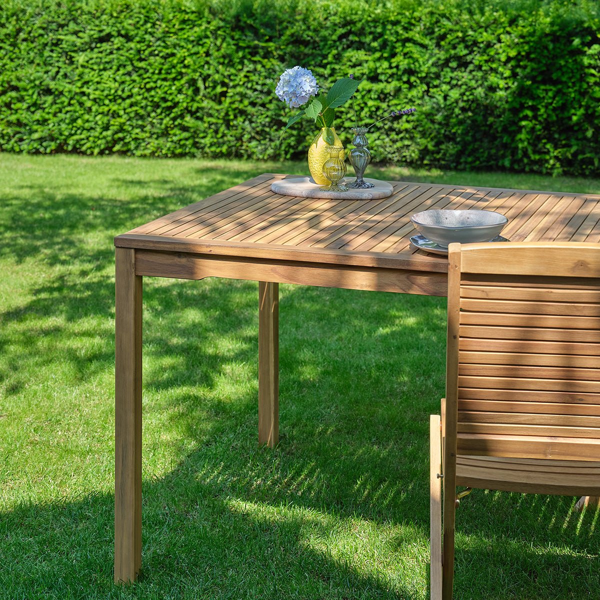 Table de jardin en acacia massif 150 cm MILOS naturel, BERAH GETAH
