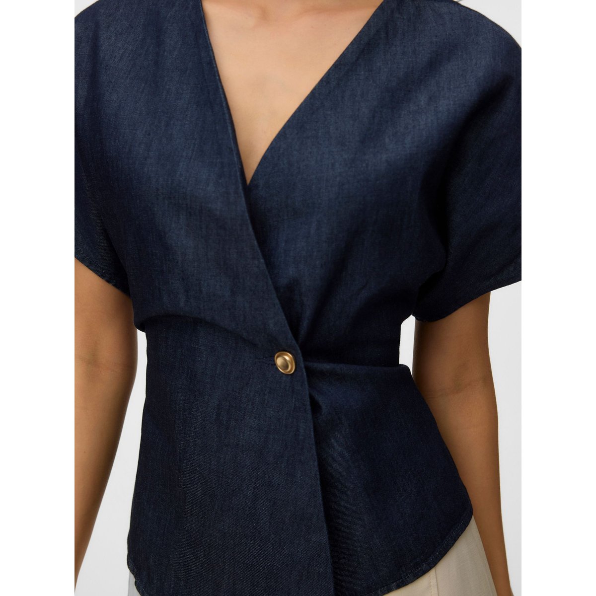 Top Asymétrique dark blue denim, VERO MODA