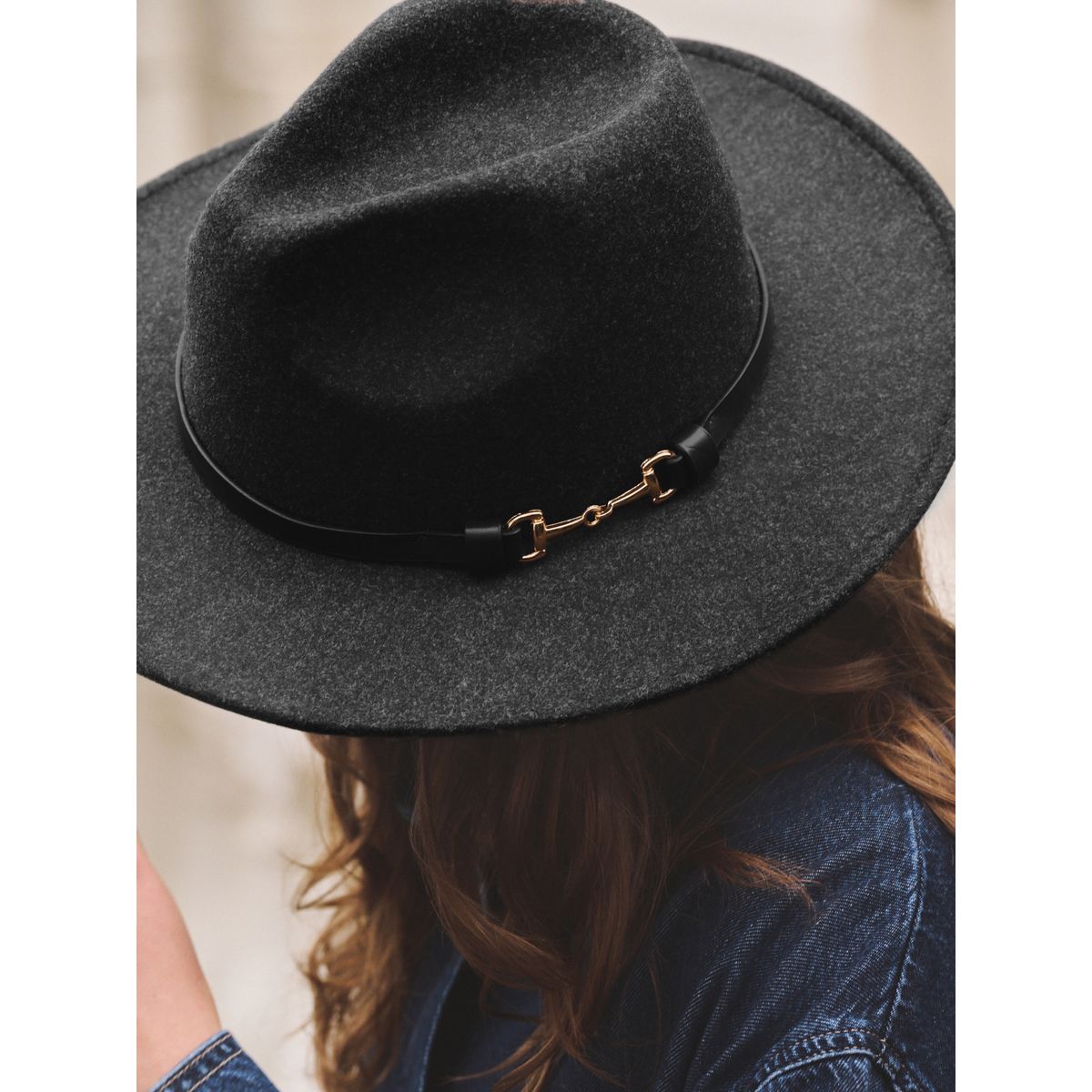 Chapeau fedora avec détail mors noir, NEXT