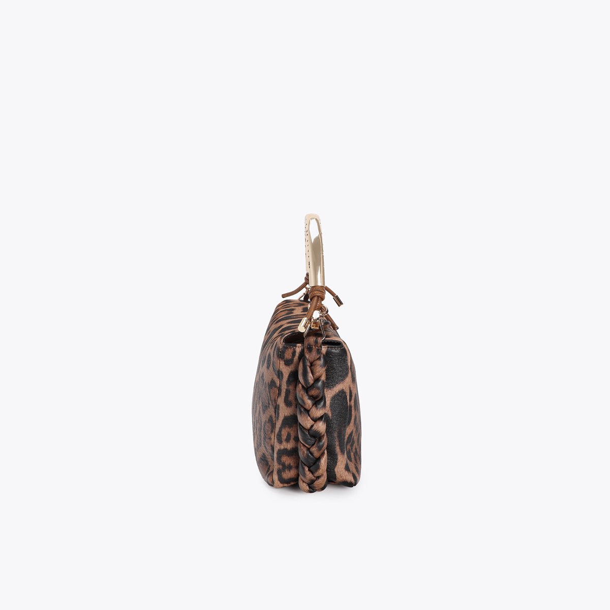Sac à bandoulière imprimé léopard à logo métallique léopard, LOLA CASADEMUNT