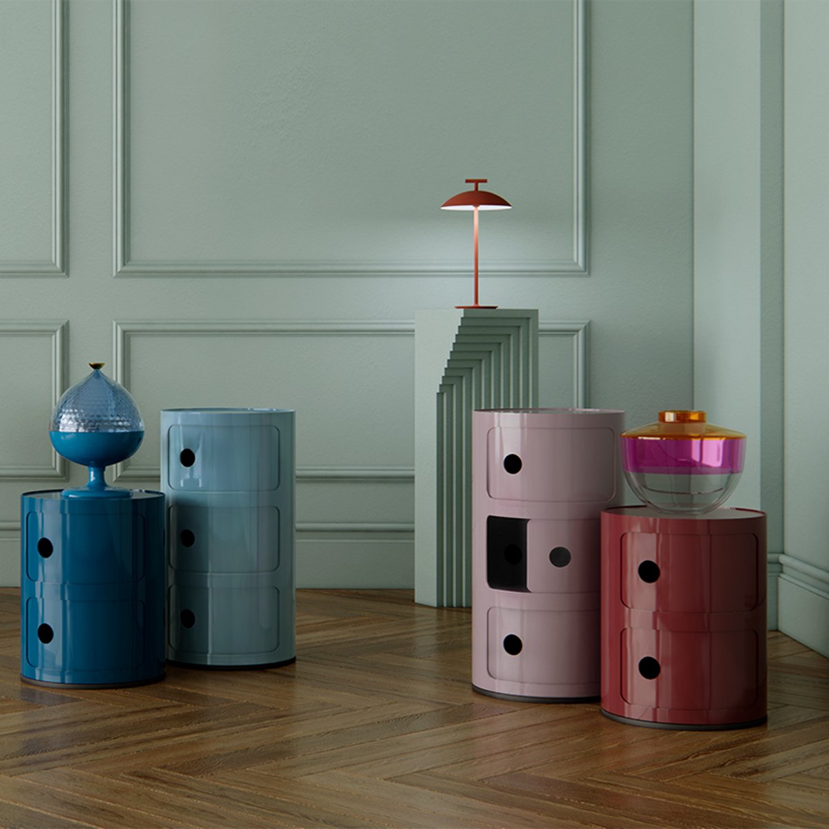 Meuble de rangement 2 portes COMPONIBILI bordeaux, KARTELL