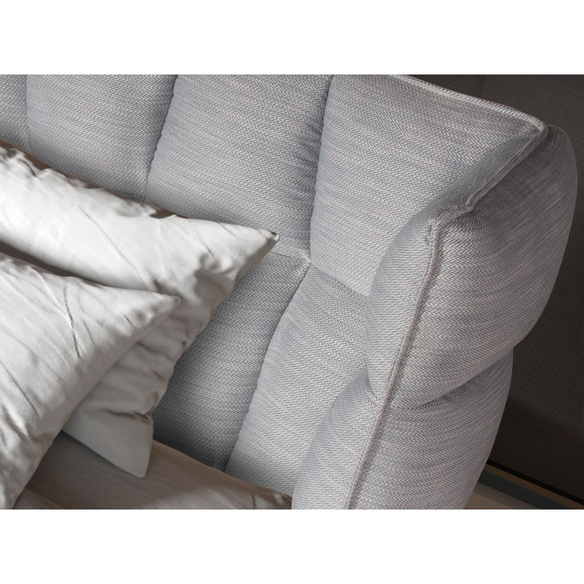 Lit en tissu gris-bleu clair gris bleu clair | acier foncé, ANGEL CERDA