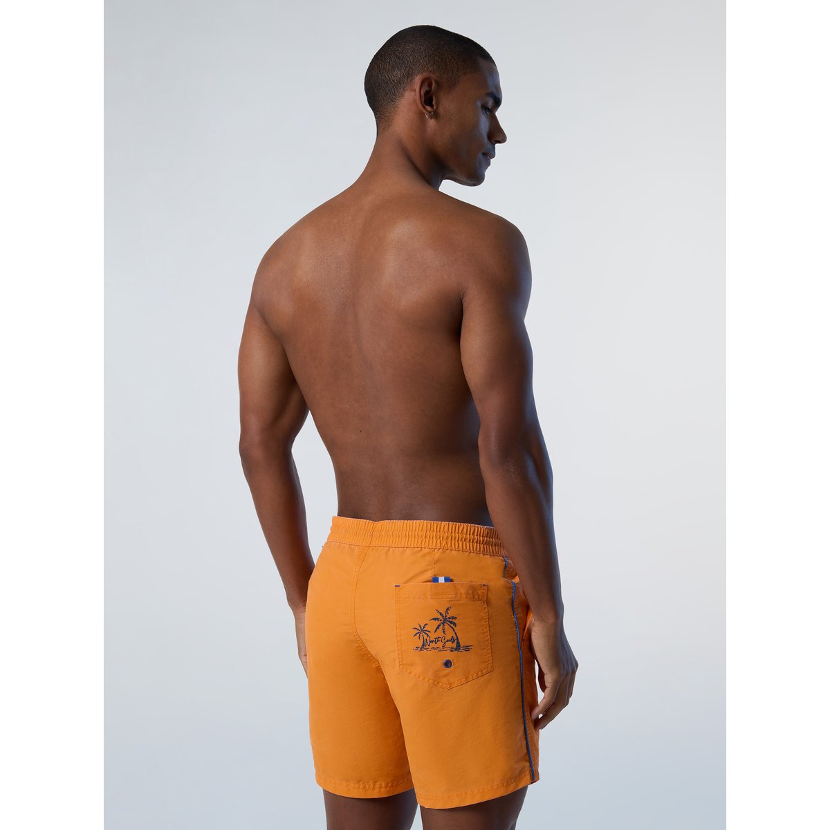 Short de bain en nylon à effet délavé orange, NORTH SAILS