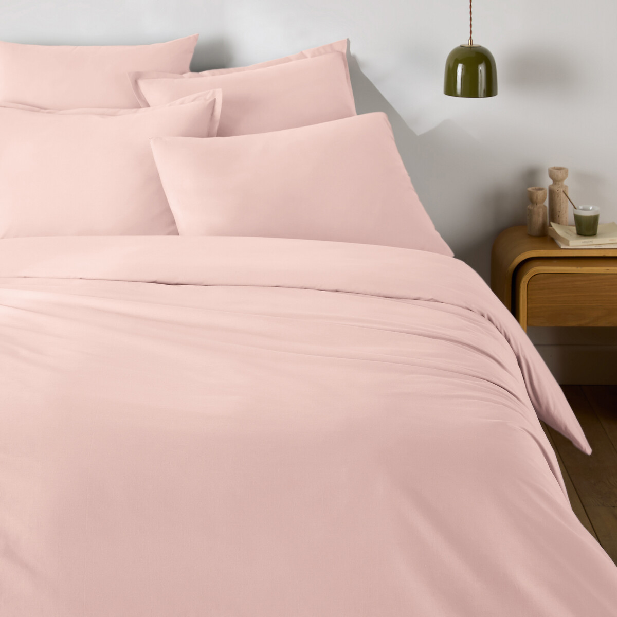 Housse de couette en percale de coton, 80 fils, Scenario rose poudré, LA REDOUTE INTERIEURS