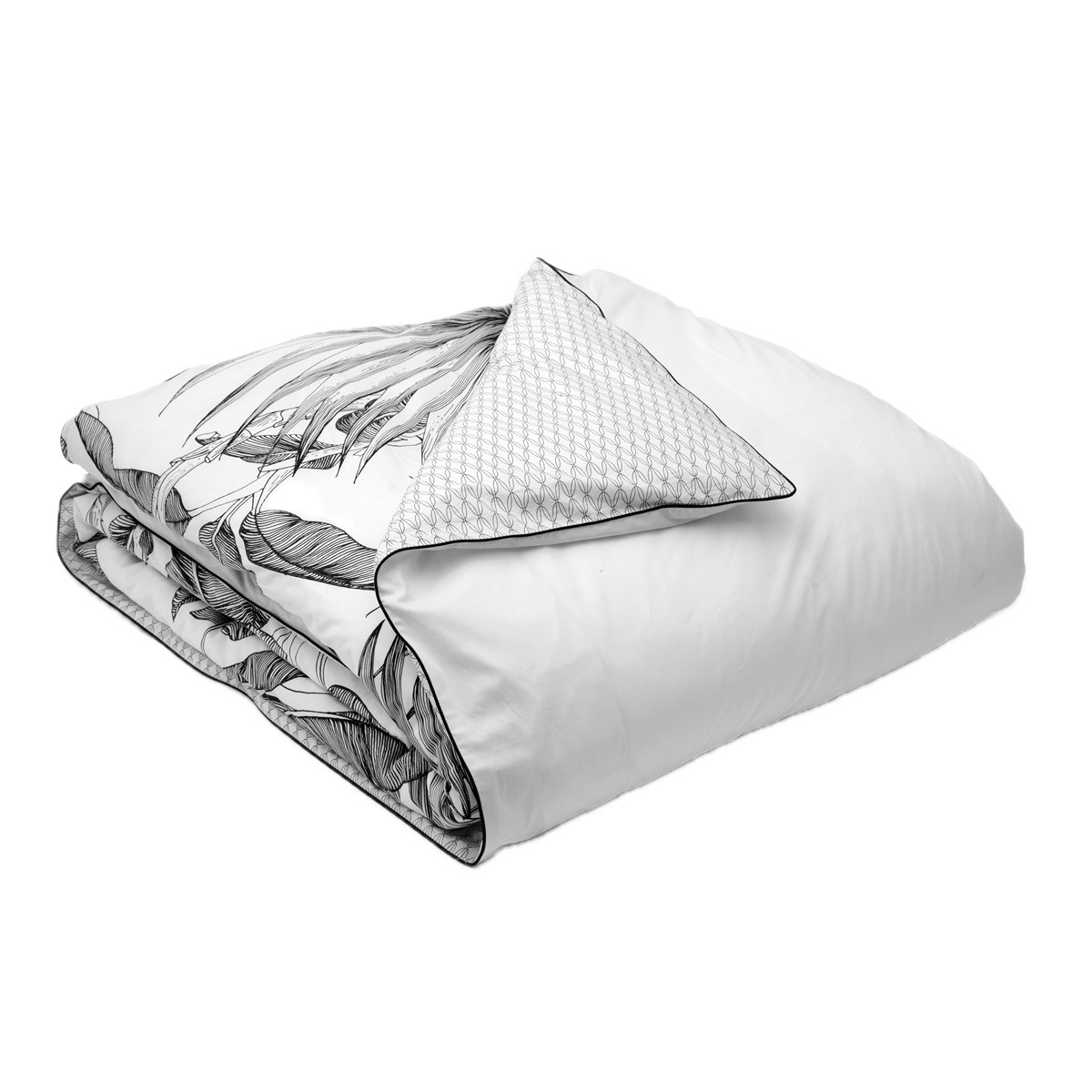 Housse De Couette Percale De Coton - TROPICAL feuillage, TRADITION DES VOSGES