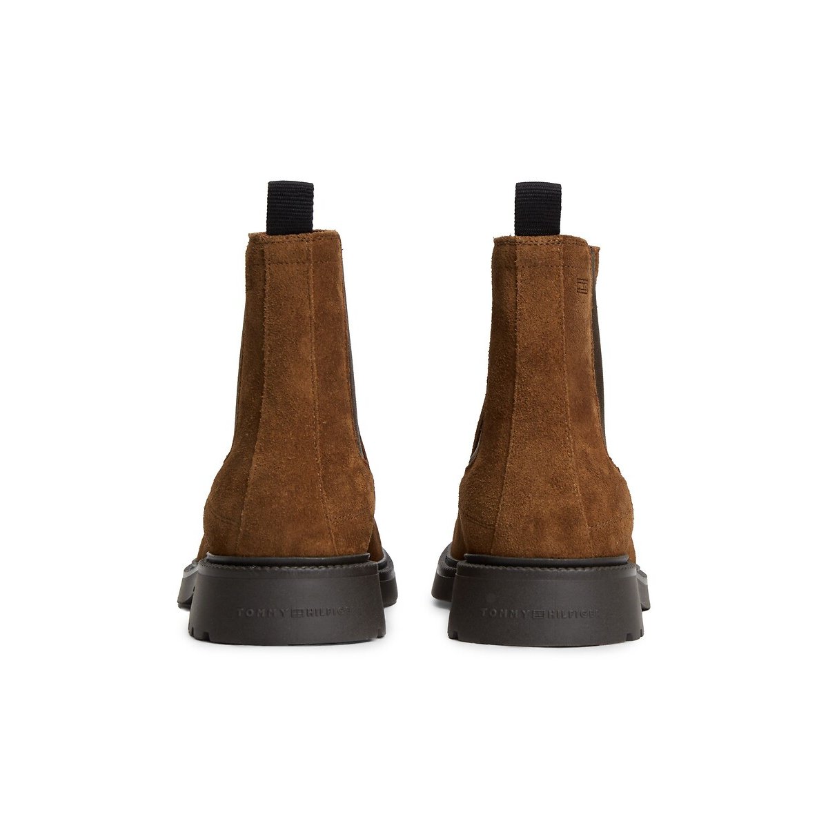 Botines Chelsea de piel de ante marrón, TOMMY HILFIGER