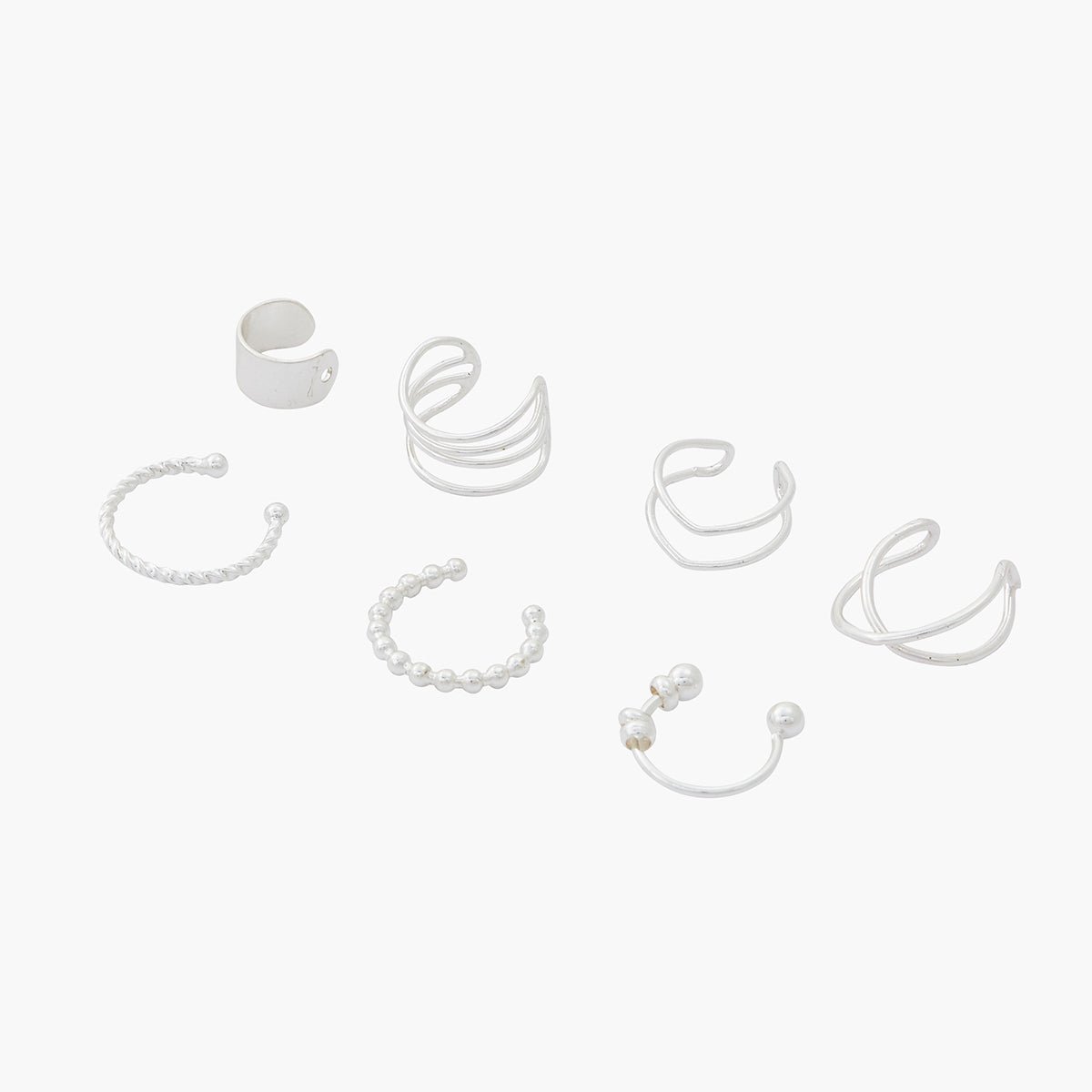 Set de 7 ear cuffs argenté argenté, BALABOOSTE