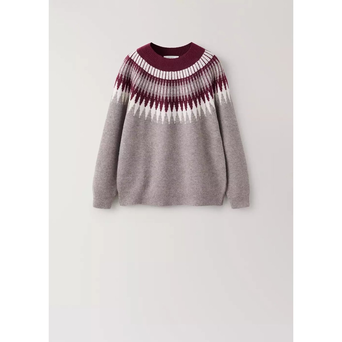 Pull de pyjama en maille à col rond bordeaux, MANGO