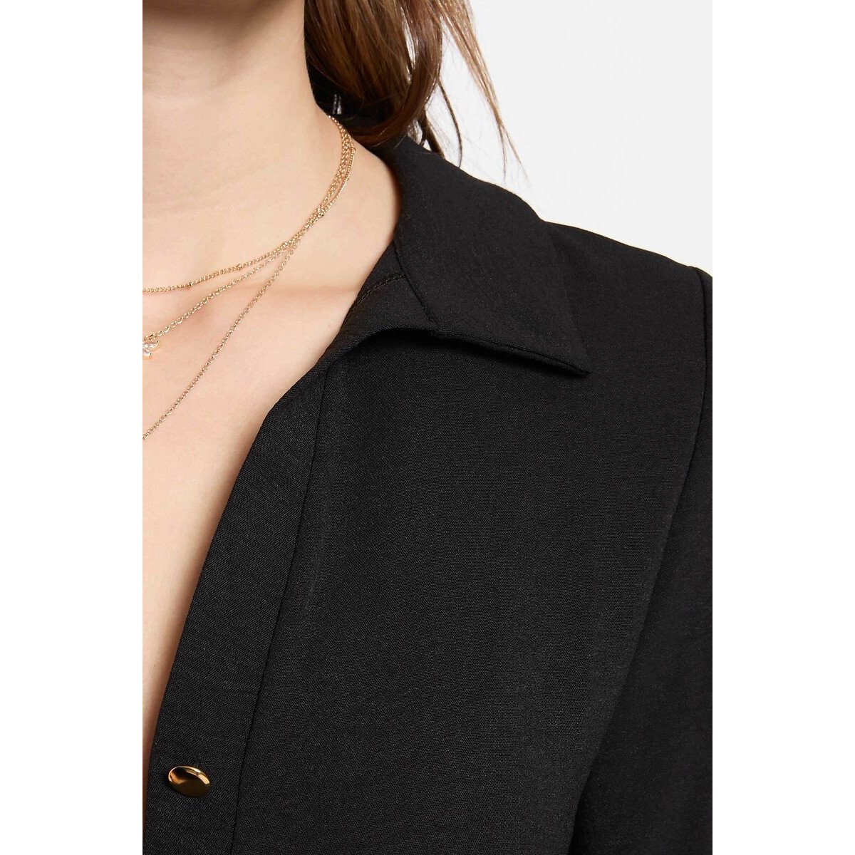 Robe courte droite fluide noir, MORGAN