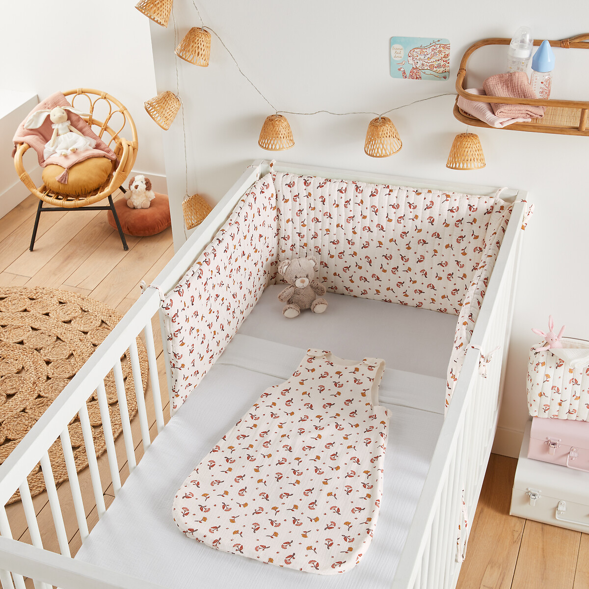 Gigoteuse été gaze de coton, Sabana imprimé fleurs, LA REDOUTE INTERIEURS
