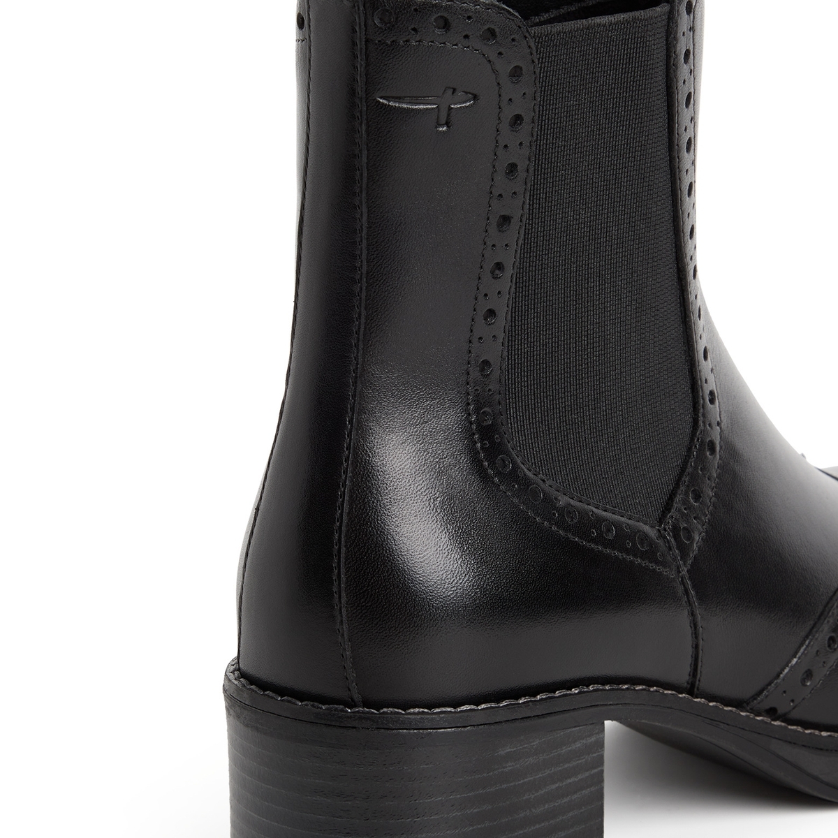 Bottine Chelsea en cuir noir cuir, TAMARIS