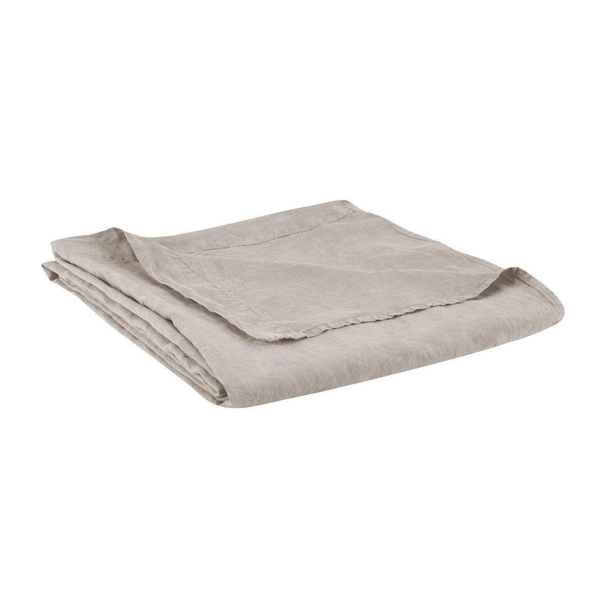 Drap plat en lin lavé, RÊVE DE LIN lin naturel, BLANC CERISE