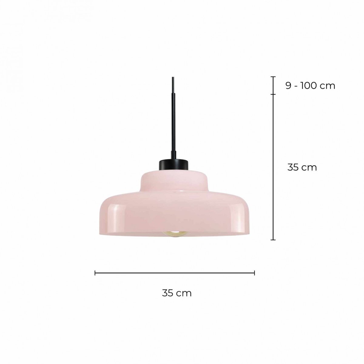 Suspension en verre et métal, LIGO rose, C-CREATION