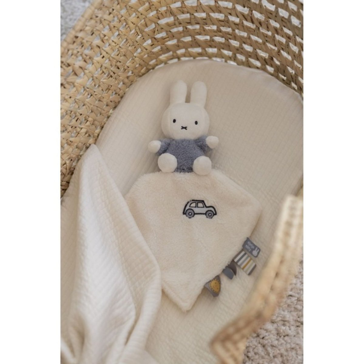 Doudou plat Miffy - Fluffy bleu bleu et blanc, MIFFY