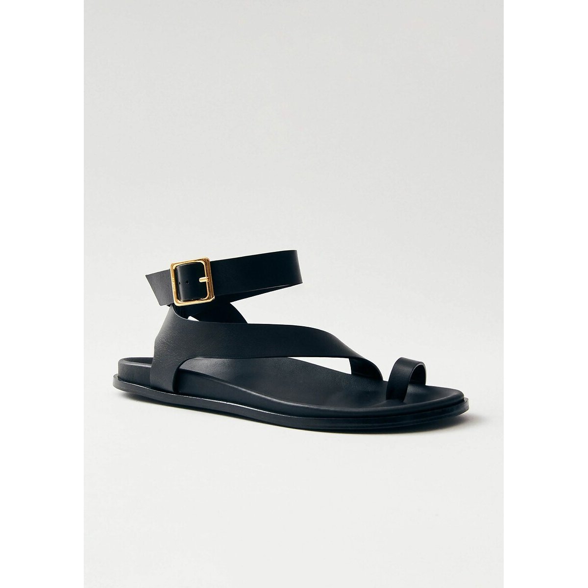 Sandales en cuir Myles, passe-doigt noir, ALOHAS