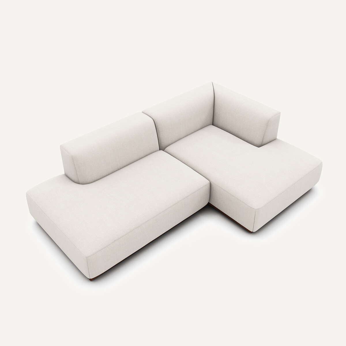 Canapé d'angle droit, en coton et lin, JACOPO beige, AM.PM