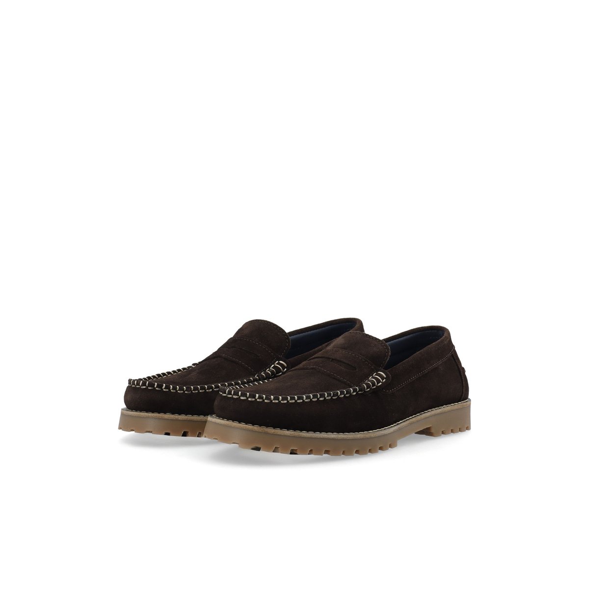 Mocassins En Daim darkbrown1, BIANCO