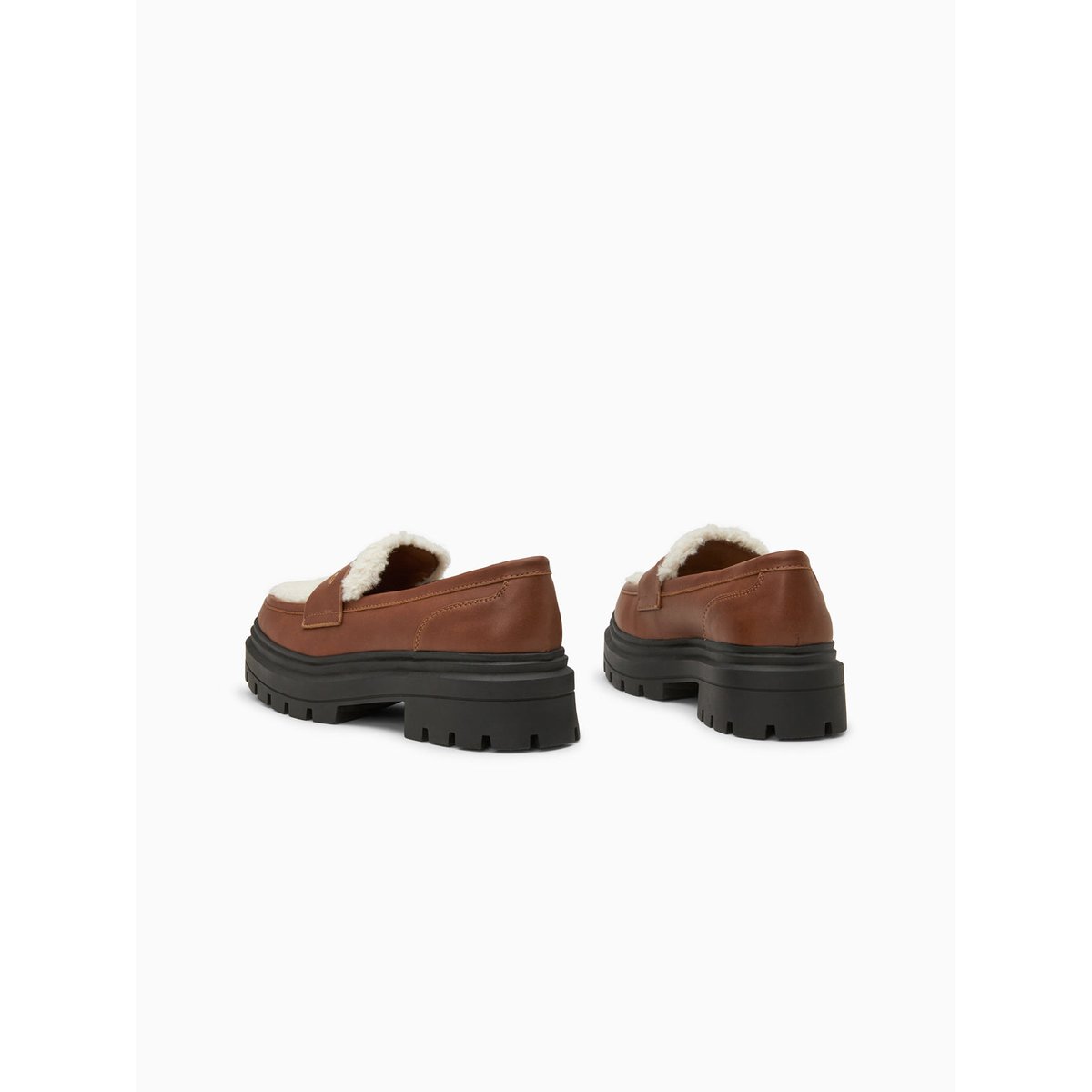 Mocassins Claudine en similicuir et sherpa marron, VANESSA WU
