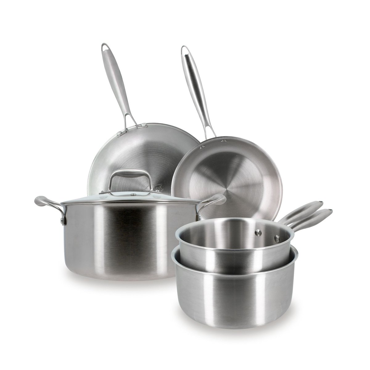 Batterie de cuisine 5 pièces en acier inoxydable, TRINOX inox, MENASTYL