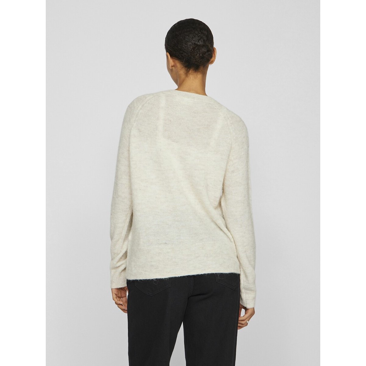 Brushed Knit Buttoned Cardigan ecru , VILA