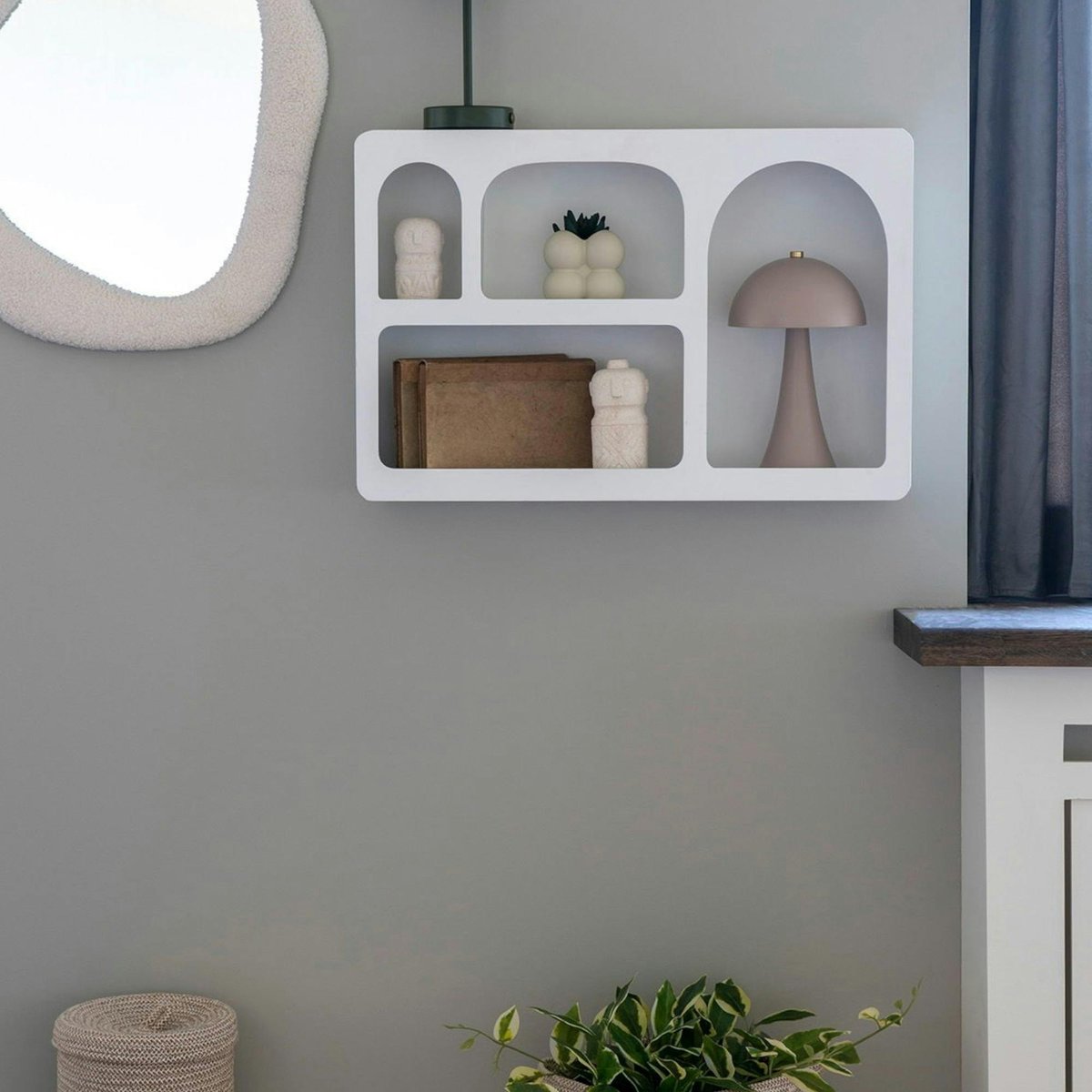 Etagère murale blanche, 4 niches TALLINN blanc, PIER IMPORT