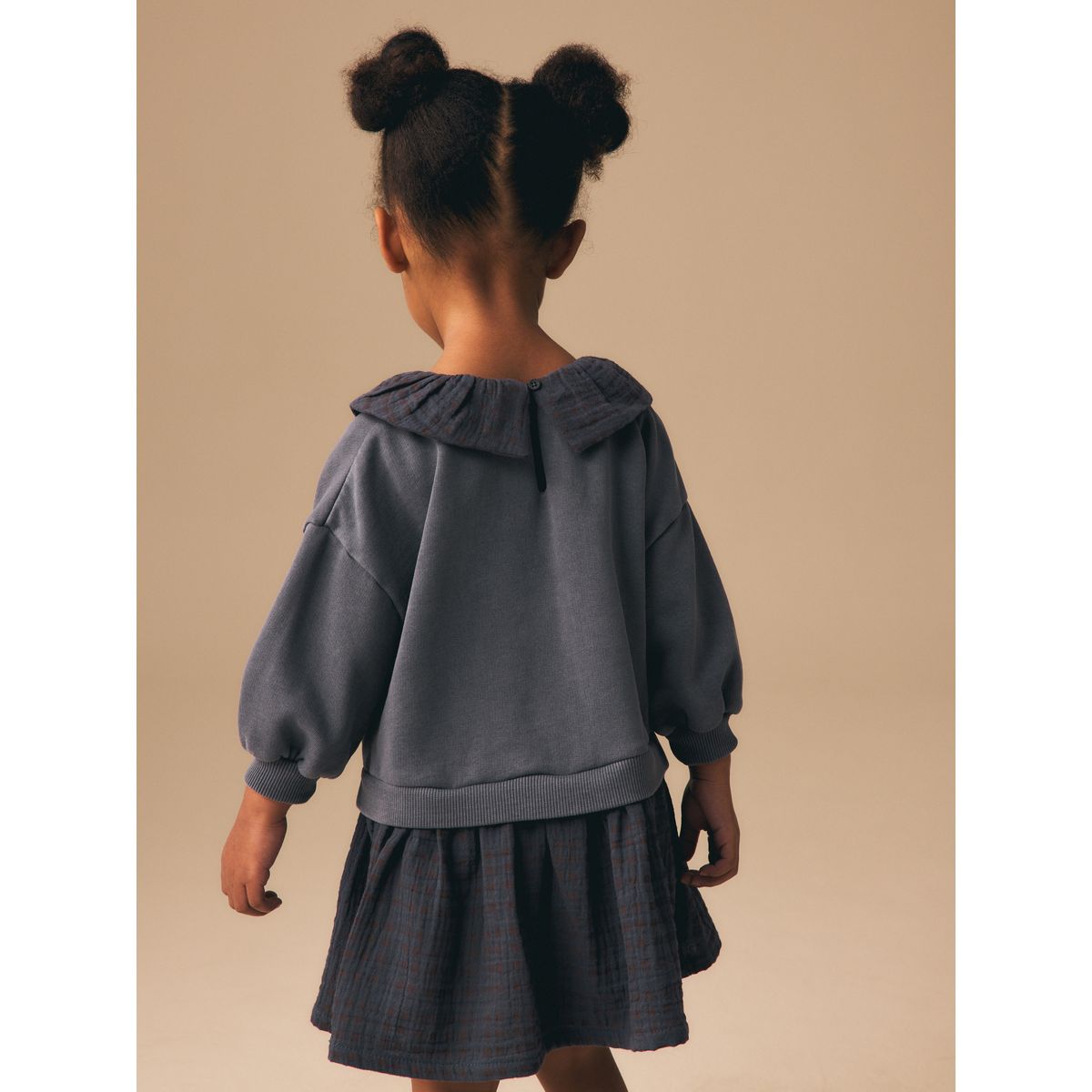 Robe sweat effet superposé bleu marine, NEXT