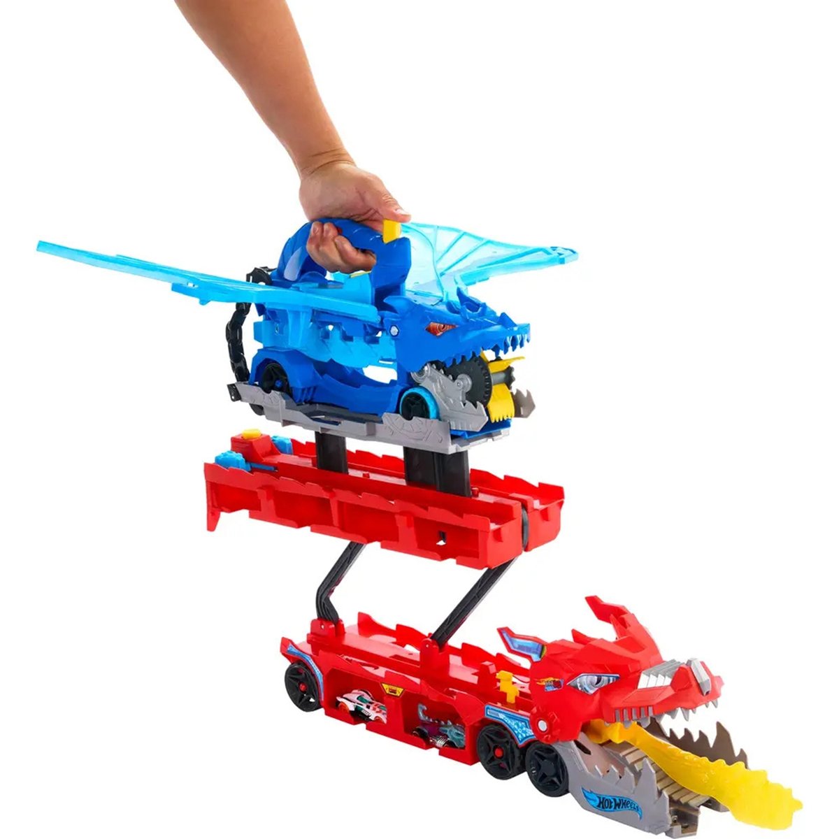 Hot Wheels-Transporteur 2 En 1 Dragons multicolore, MATTEL
