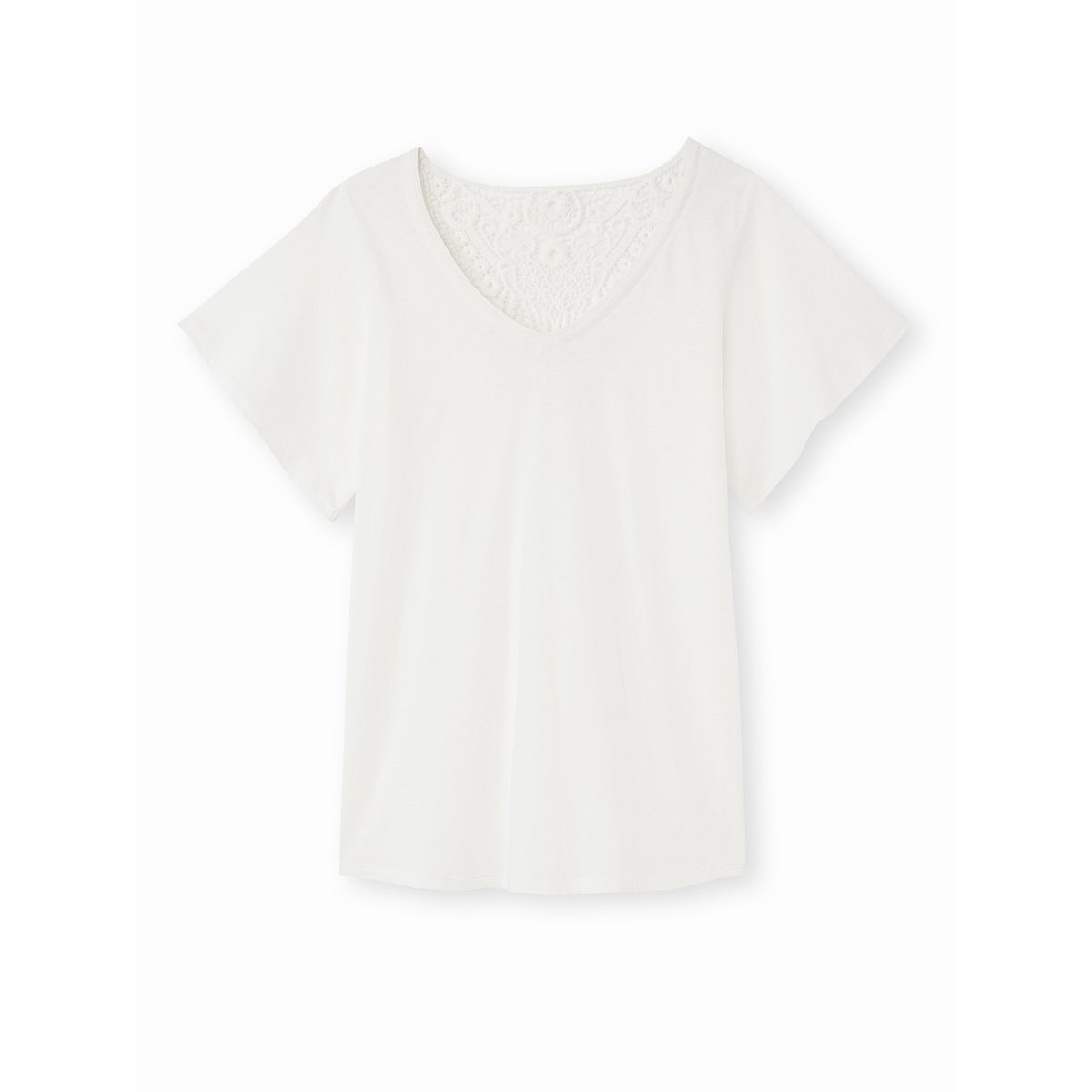Tee-shirt dentelle au dos blanc, DAXON