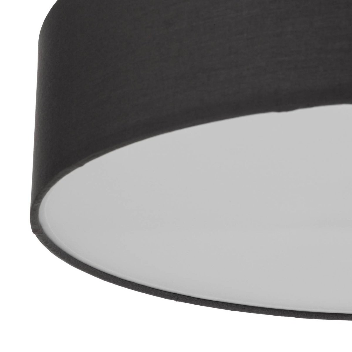 Plafonnier en textile moderne, Sebatin gris, blanc, nickel mat, LINDBY