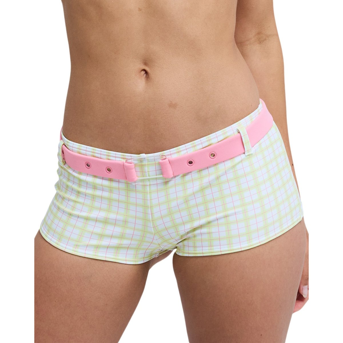 Bas de maillot de bain culotte bikini Shorty THE SWELL CLASSIC SHORTY. blanc cloud dancer swell plaid, ROXY