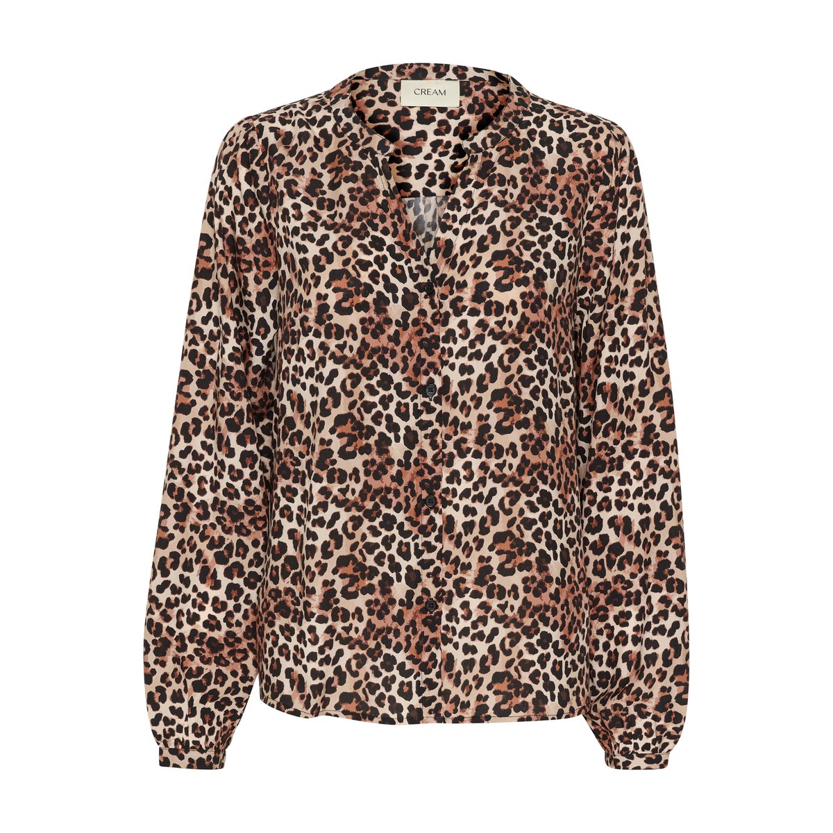 Long sleeved shirt imprimé leopard mix, CREAM