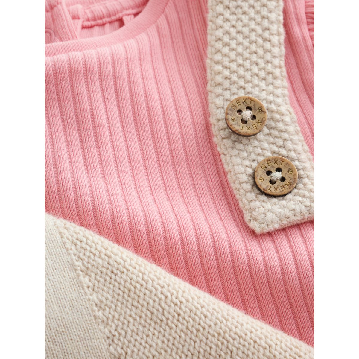 Ensemble salopette bébé maille écru, NEXT