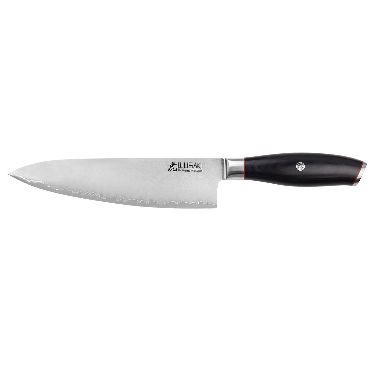 Couteau modèle chef Fujiko Black 20cm manche en pakka v002228, WUSAKI