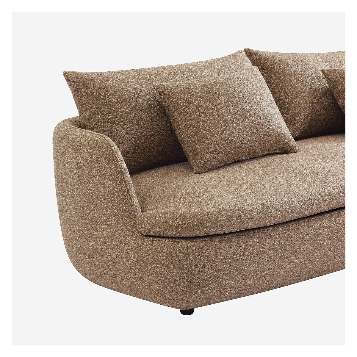 Canapé en tissu bouclette garni de plumes MONZA marron, HABITAT