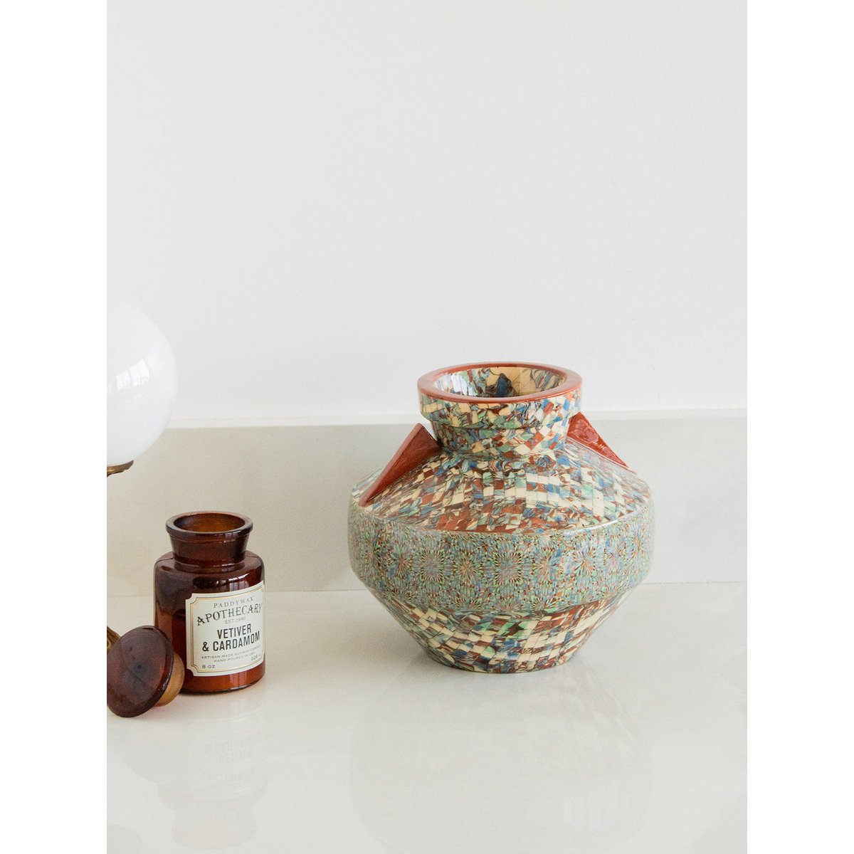 Vase Gerbino orangé Edmond N°28 - Bon état multicolore, DEBONGOUT