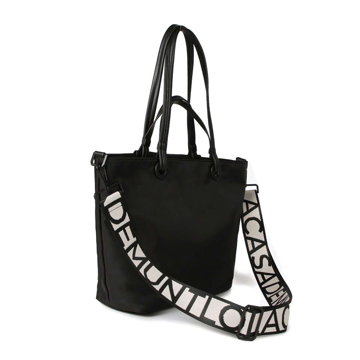 Sac cabas avec double poignée noir, LOLA CASADEMUNT