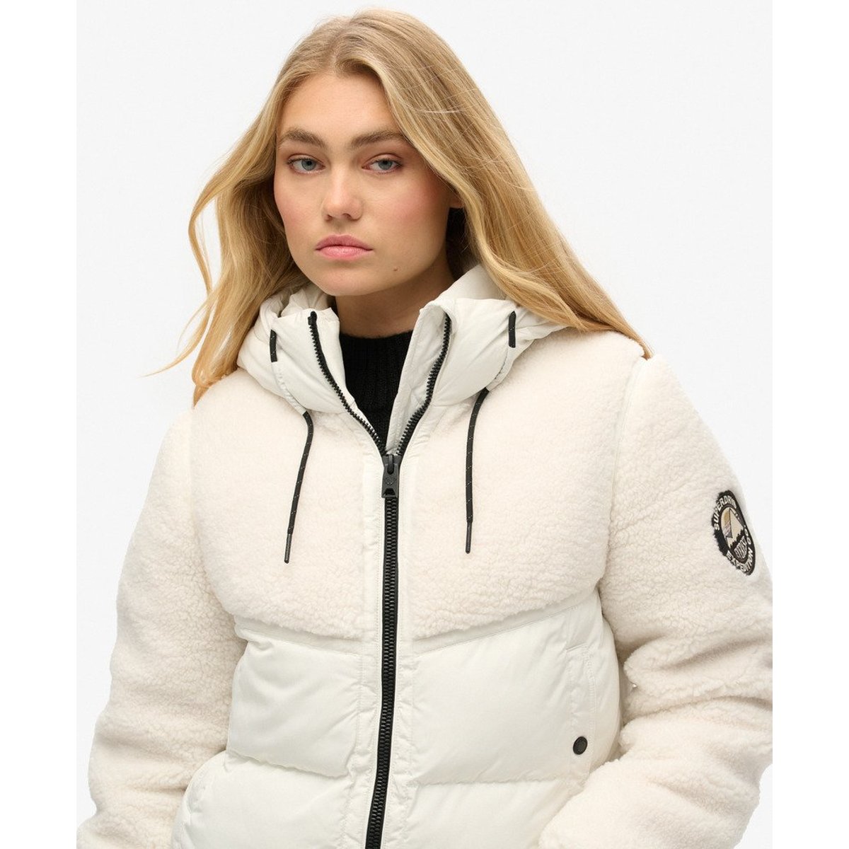 Bomber Everest Hybrid blanc cassé, SUPERDRY