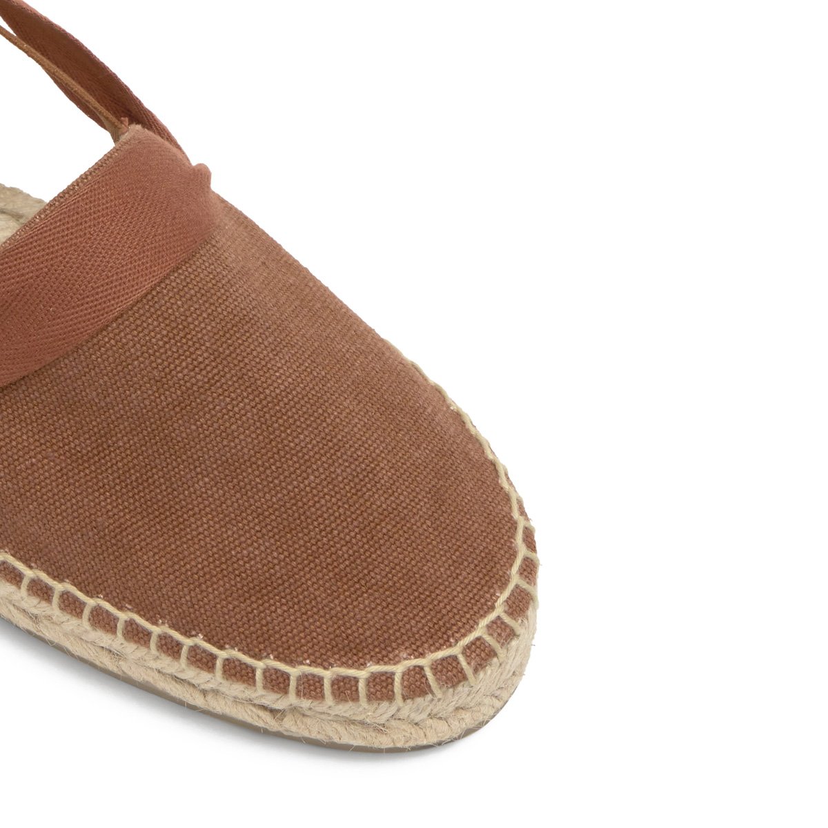 Espadrilles plates en coton biologique avec rubans KAIA PLATFORM marron, CASTANER