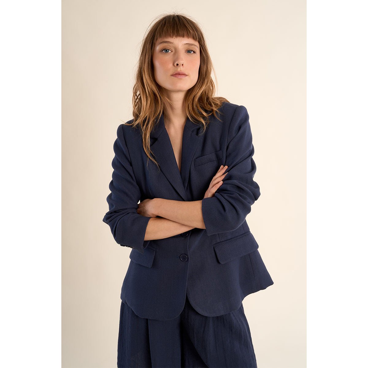 Blazer droit navy blue, MOLLY BRACKEN