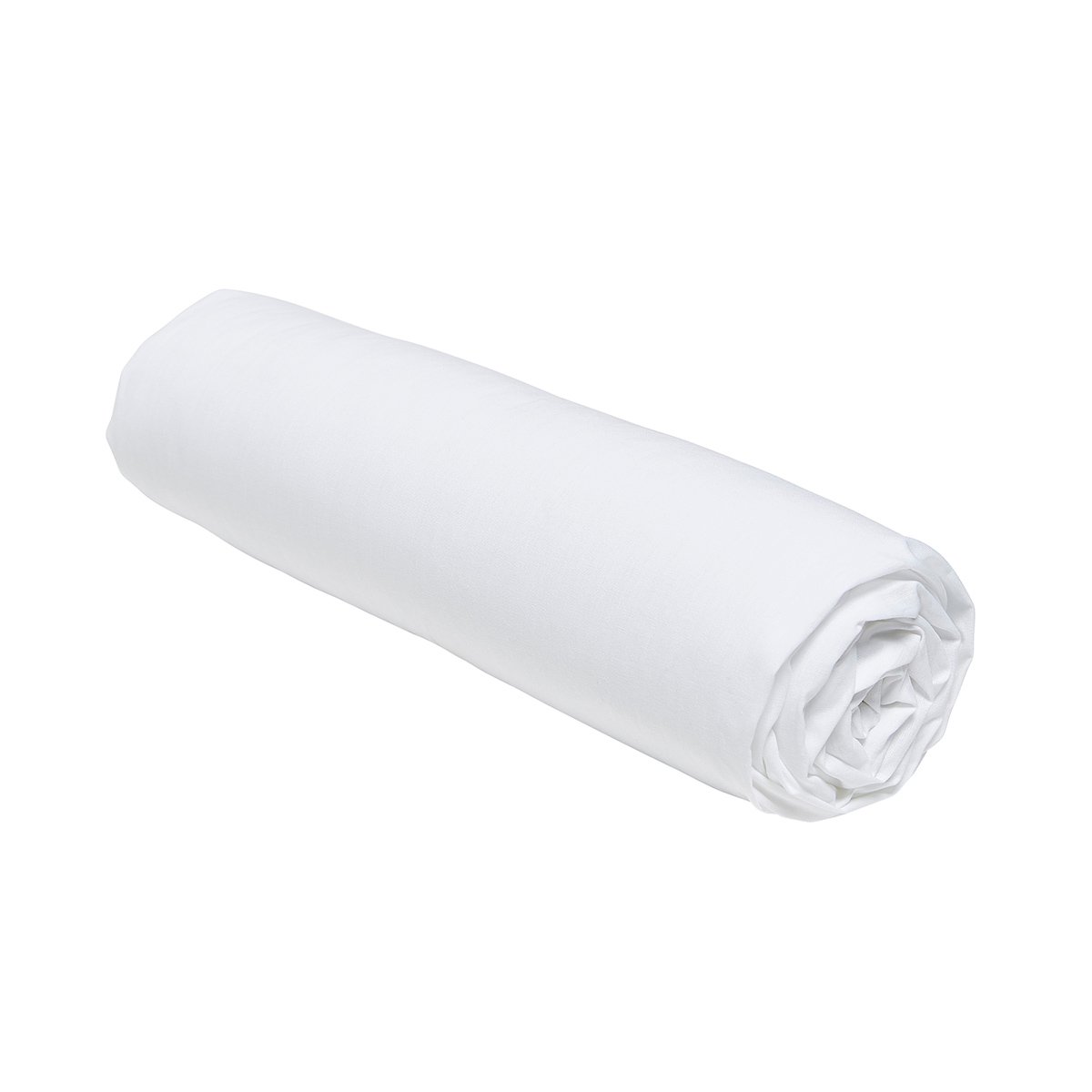 Drap housse 2 personnes uni effet lavé ESSENTIAL blanc, TODAY