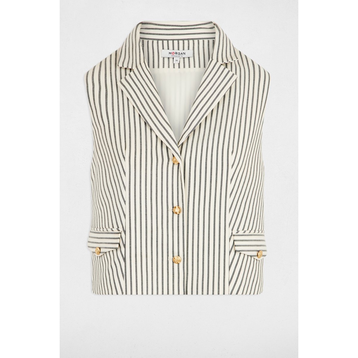 Veste sans manches ajustée multicolore, MORGAN