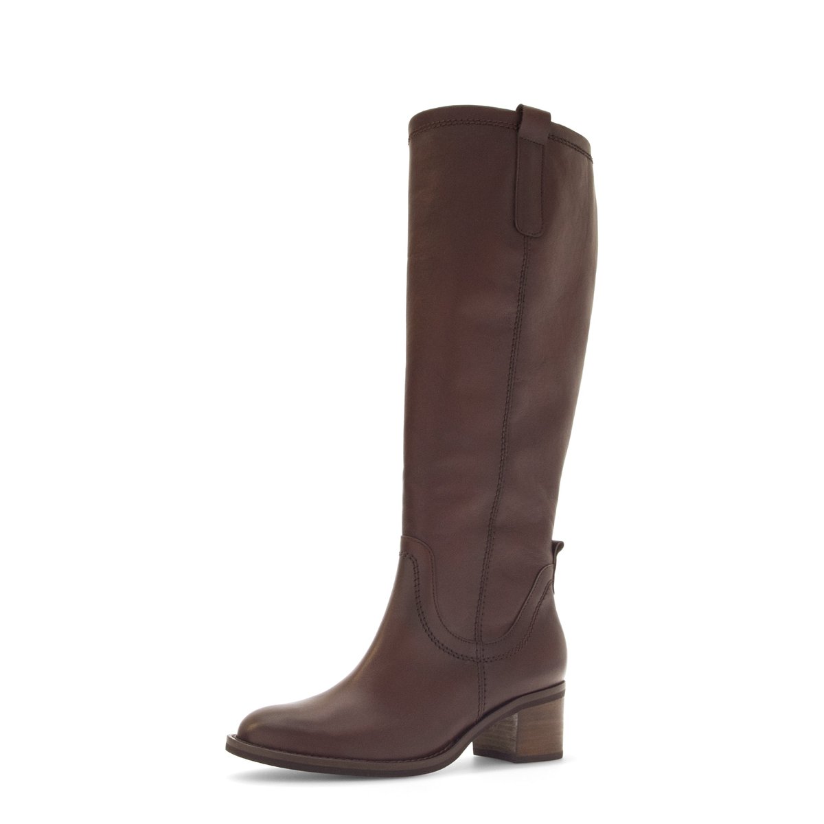 Bottes en cuir lisse à talon décroché cognac, GABOR