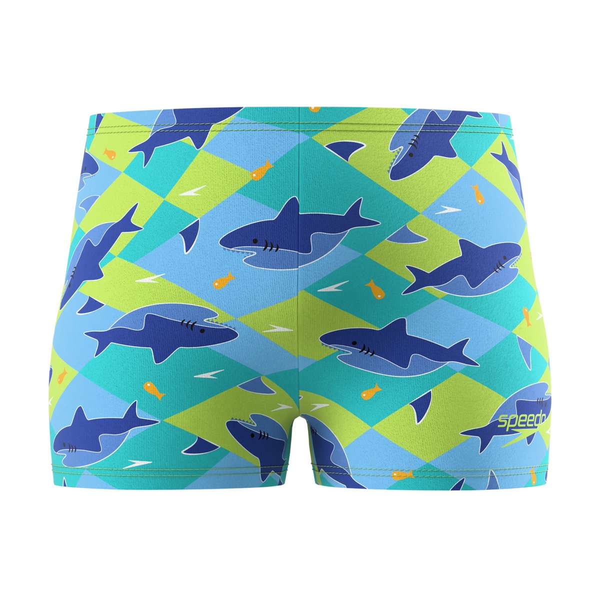 Short de bain moulant motif/style requin AQUA bleu, SPEEDO