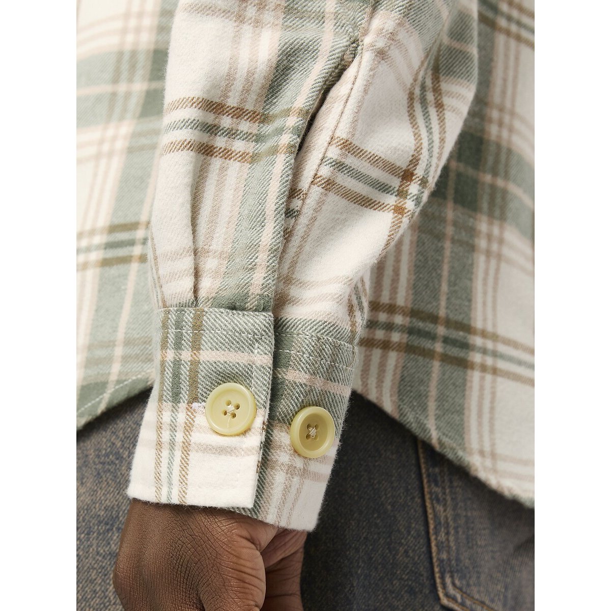Overshirt aus Flanell ecru kariert, JACK & JONES