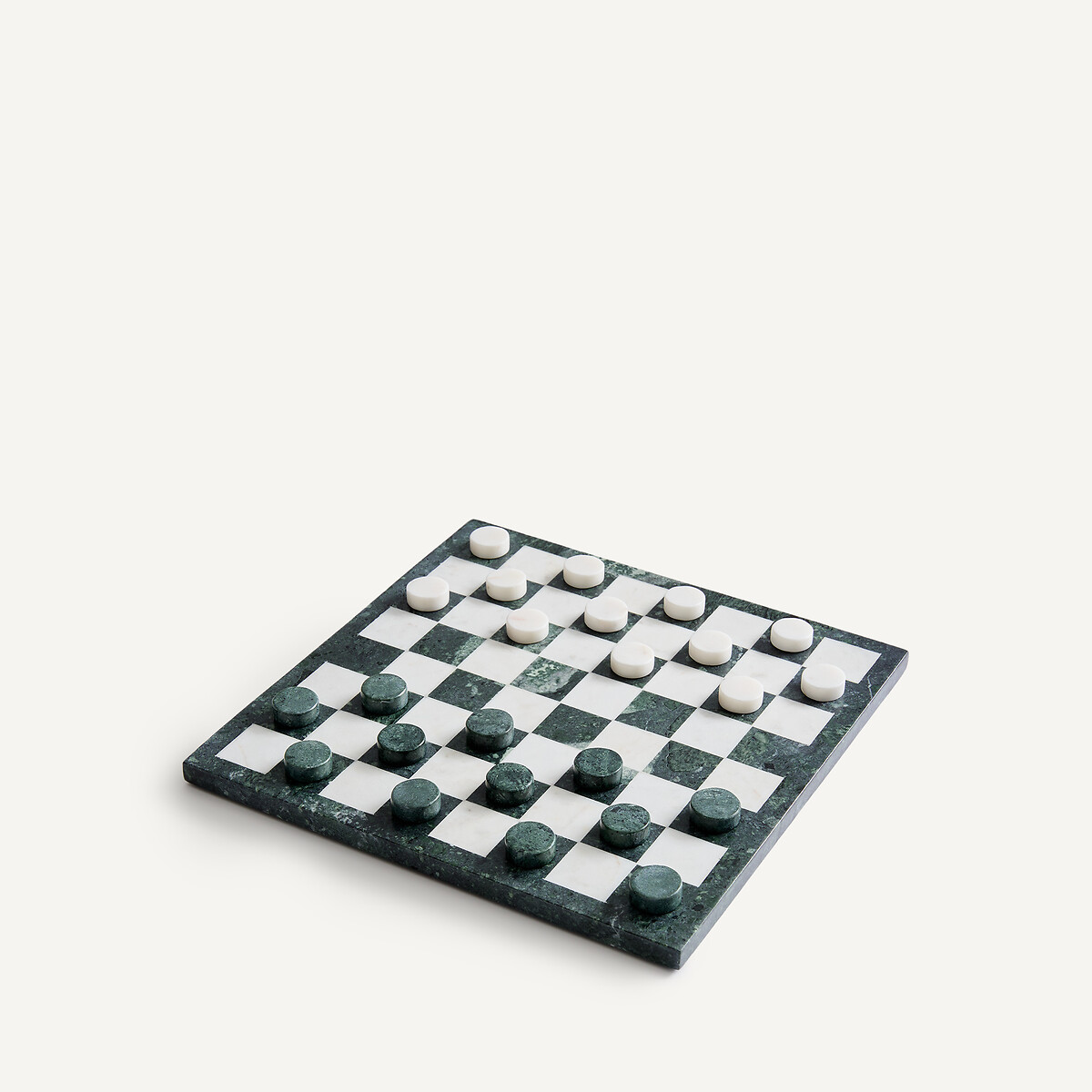 Jeu de dames en marbre, ANDROMA vert émeraude/blanc, AM.PM