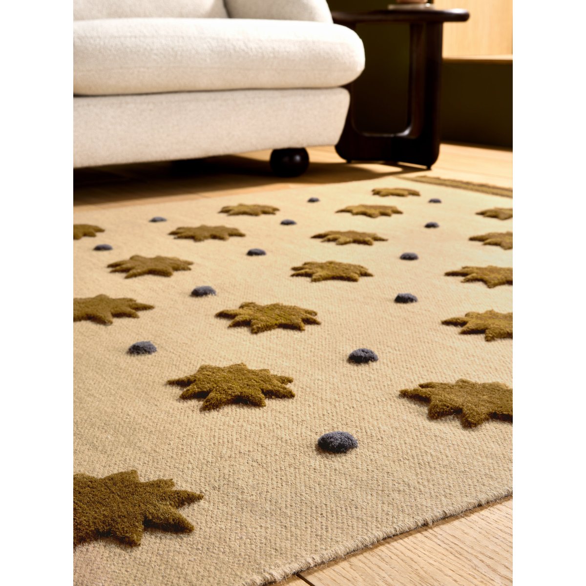 Tapis tissé plat style kilm en laine STARLIGHT beige, NOVATREND
